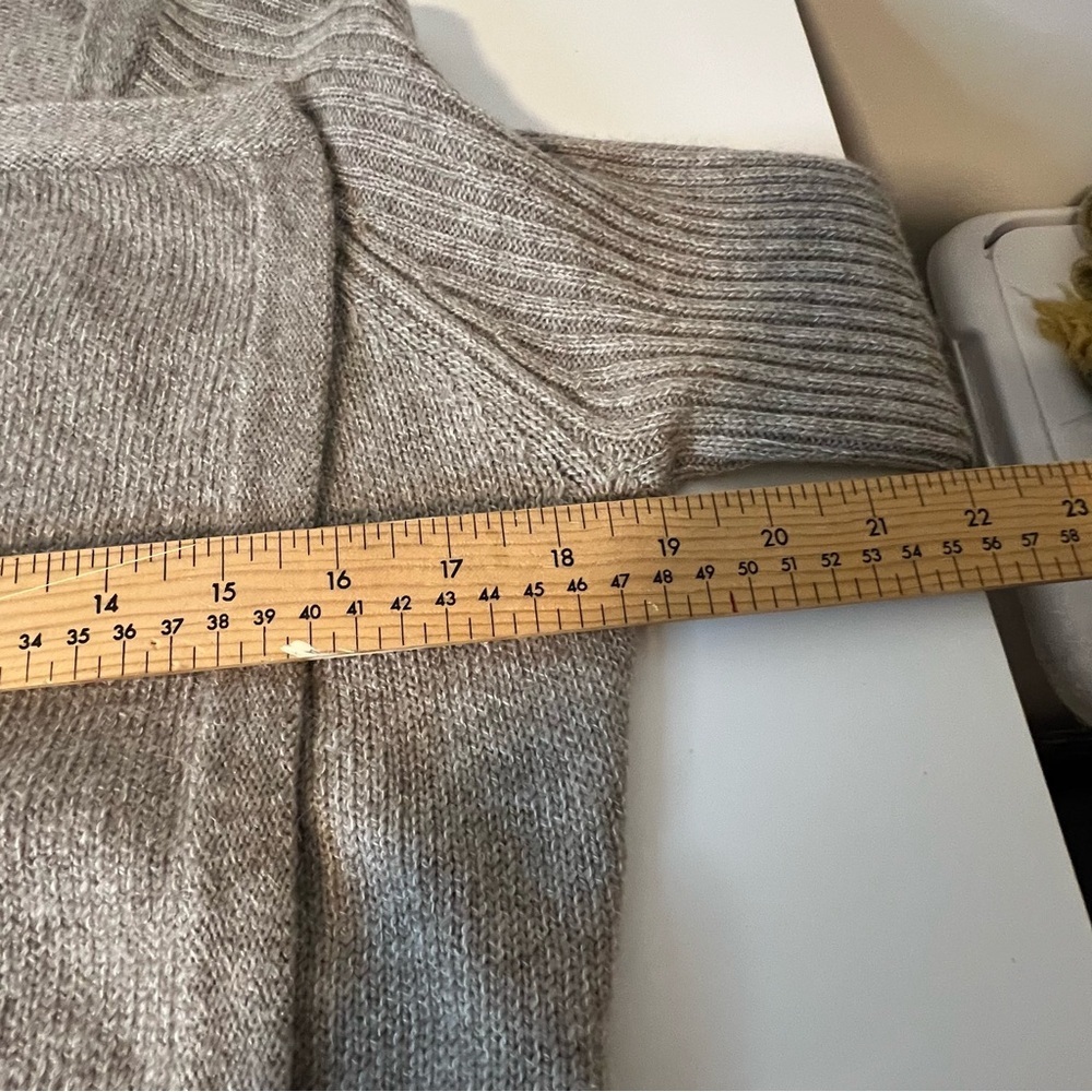 Women's Backdrop medium Open Front Cardigan Sweater cotton wool alpaca beige. - Picture 5 of 6